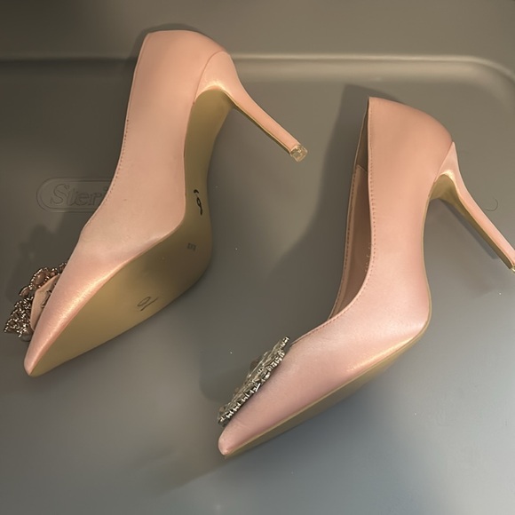 Big Tree Rhinestone Pointed Toe Satin High Heels - Like New Condition - Picture 7 of 11